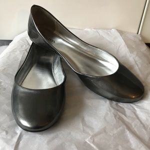 Silver metallic flats